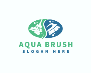 Disinfection Cleaning Mop logo design