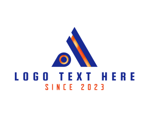 Triangle Metallic Letter A logo