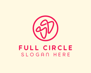 Circle Pink Scribbles logo design