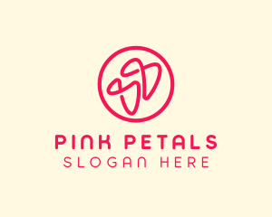 Circle Pink Scribbles logo design