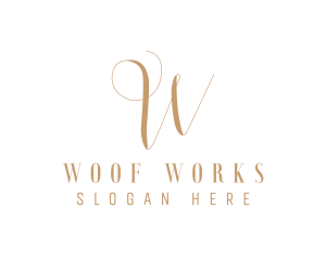 Elegant W Script logo design