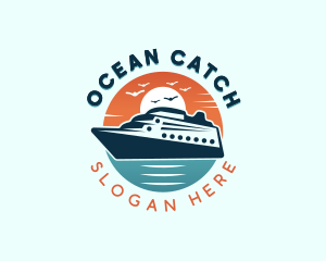 Ocean Cruise Ship logo design