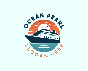 Ocean Cruise Ship logo design