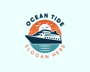 Ocean Cruise Ship logo design