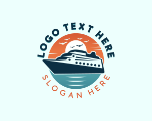 Hostel - Ocean Cruise Ship logo design
