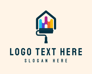 Colorful House Paint Roller logo