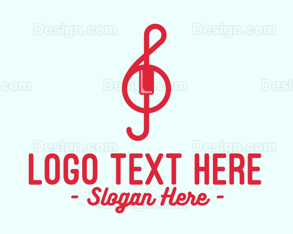 Red Treble Clef Logo