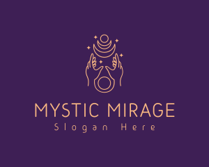 Mystical Hand Moon  logo design