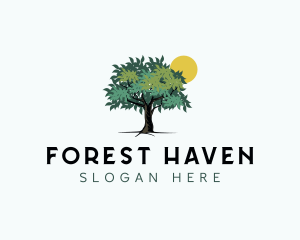 Botanical Forest Tree logo design