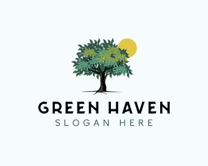 Botanical Forest Tree logo design