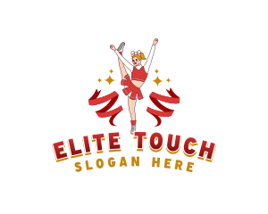 Female Cheerleader Squad logo design