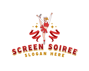 Female Cheerleader Squad logo design