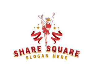 Female Cheerleader Squad logo design