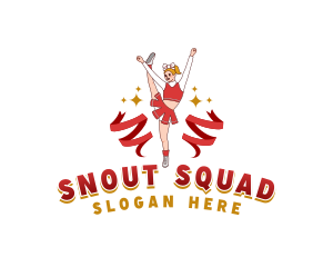 Female Cheerleader Squad logo design