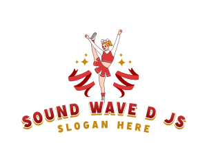 Female Cheerleader Squad logo design