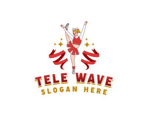 Female Cheerleader Squad logo design