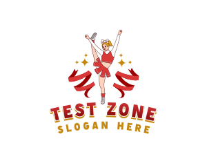 Female Cheerleader Squad logo design