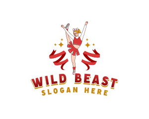 Female Cheerleader Squad logo design