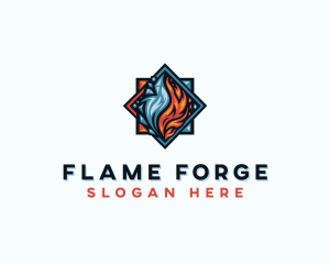 Fire Ice Temperature logo design