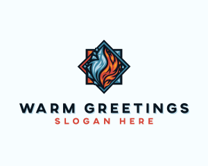 Fire Ice Temperature logo design