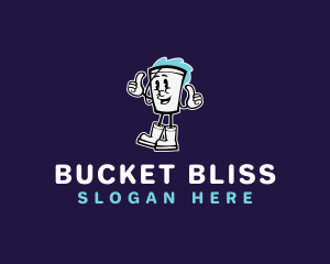 Janitor Cleaning Bucket logo design