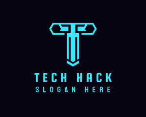 Generic Cyber Tech Letter T logo design