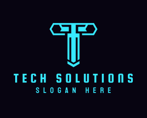 Generic Cyber Tech Letter T logo design