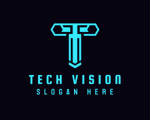 Generic Cyber Tech Letter T logo design