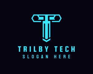 Generic Cyber Tech Letter T logo design