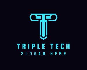 Generic Cyber Tech Letter T logo design