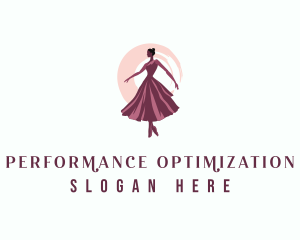 Ballerina Female Dancer logo design