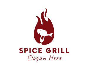 Fish Buffet Grill logo design