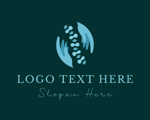 Chiropractor Spinal Cord Hands  logo