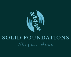Chiropractor Spinal Cord Hands  Logo