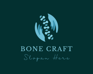 Chiropractor Spinal Cord Hands  logo design