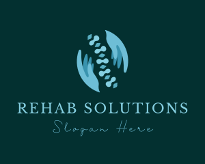 Chiropractor Spinal Cord Hands  logo design