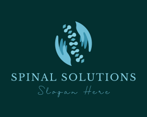 Chiropractor Spinal Cord Hands  logo design