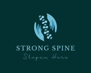 Chiropractor Spinal Cord Hands  logo design