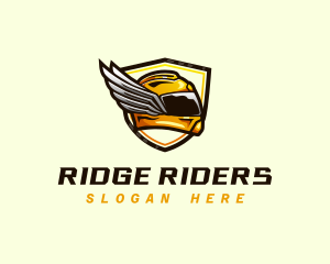 Helmet Wings Shield logo design