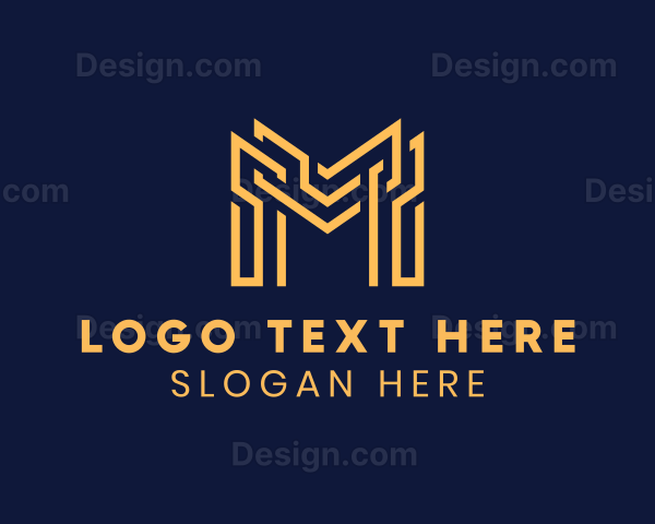 Geometric Modern Path Letter M Logo