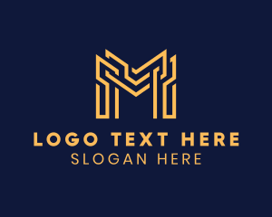 Geometric Modern Path Letter M Logo