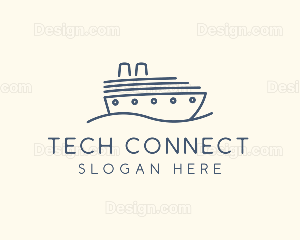 Boat Cruise Ship Logo