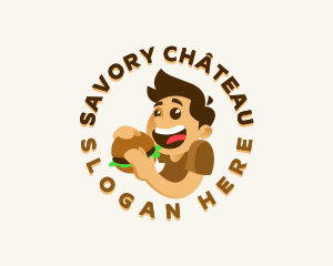 Fast Food Burger Guy logo design