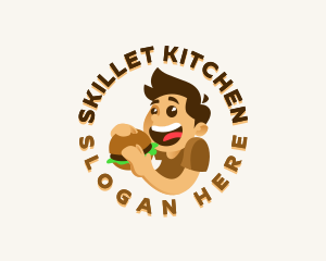 Fast Food Burger Guy logo design