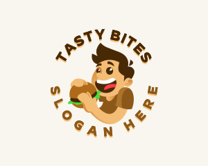 Fast Food Burger Guy logo design