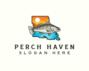 Louisiana White Perch Fish logo design