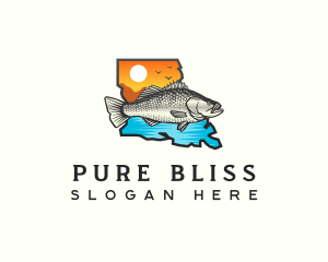 Louisiana White Perch Fish logo design