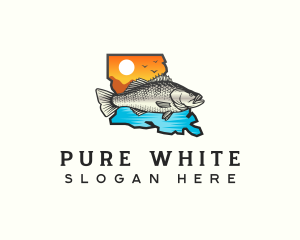 Louisiana White Perch Fish logo design