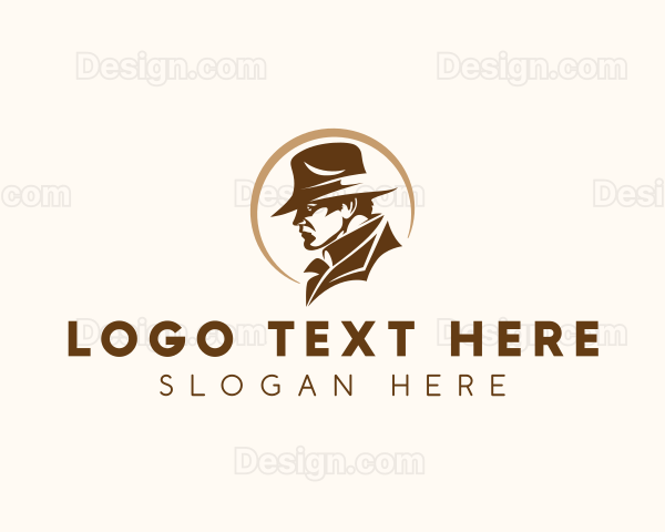 Mysterious Detective Investigator Logo