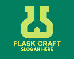 House Flask Lab logo design